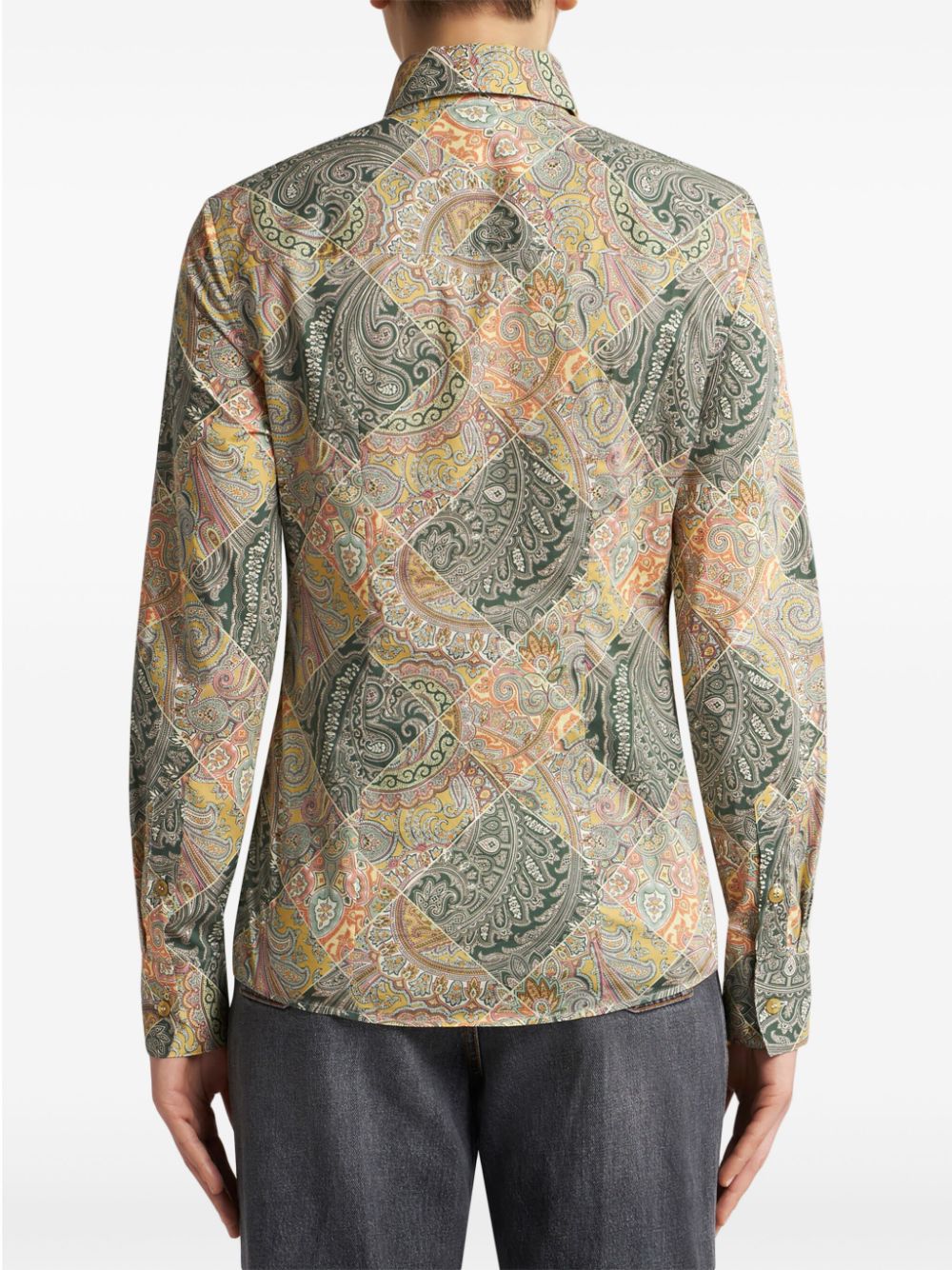 Etro Shirts Yellow cotton poplin