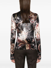 Etro Sweaters Black crushed velvet floral print