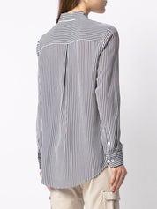Equipment Shirts White silk striped shirt