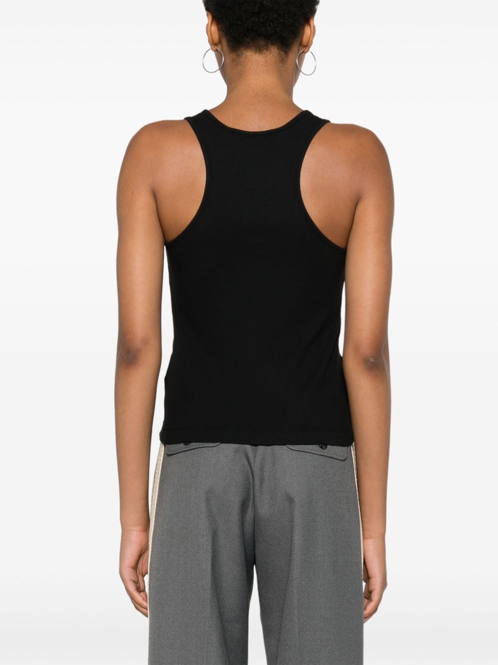 Palm Angels Black Ribbed Cotton Tank — Sleek Everyday Elegance