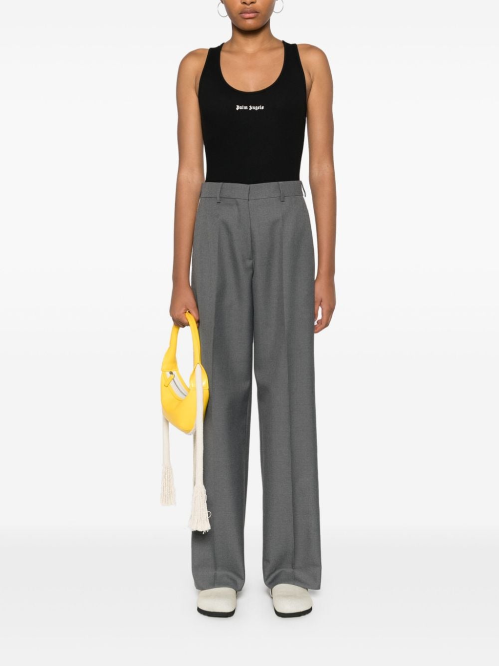 Palm Angels Black Ribbed Cotton Tank — Sleek Everyday Elegance