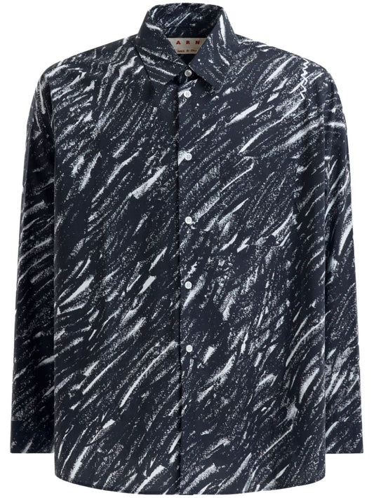 Marni Grey Cotton Poplin Shirt