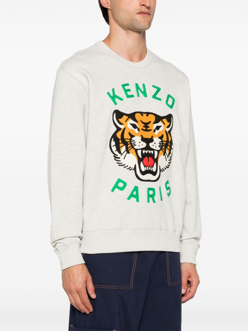 Kenzo Sweaters Grey cotton crewneck