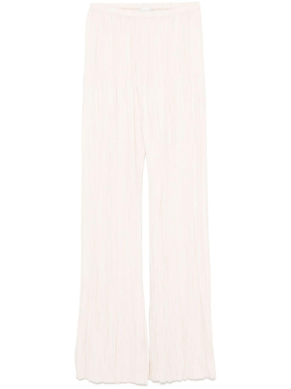 Ivory High‑Waisted Crepe Trousers — Forte Forte