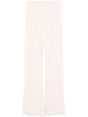 Ivory High‑Waisted Crepe Trousers — Forte Forte