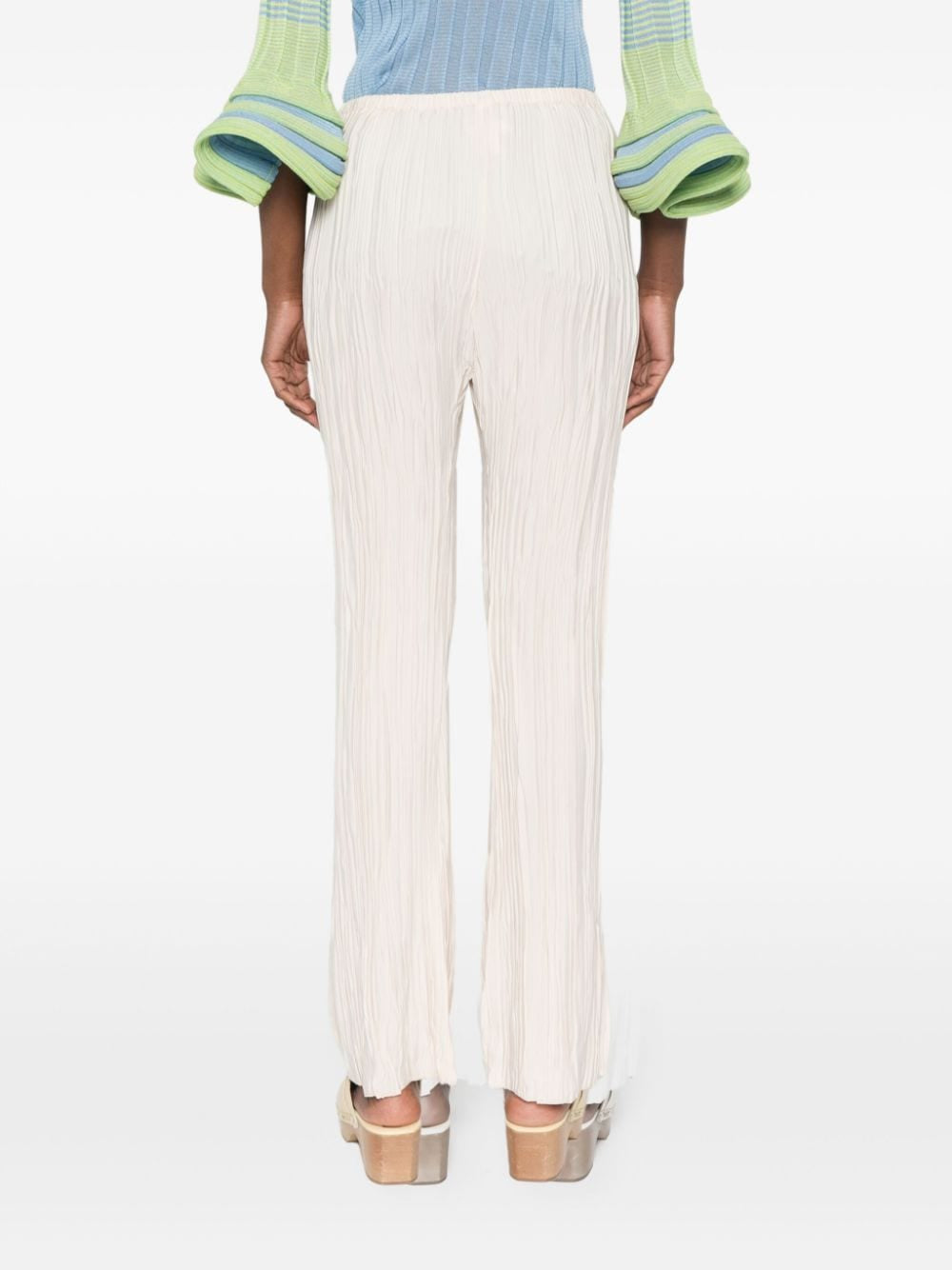 Ivory High‑Waisted Crepe Trousers — Forte Forte