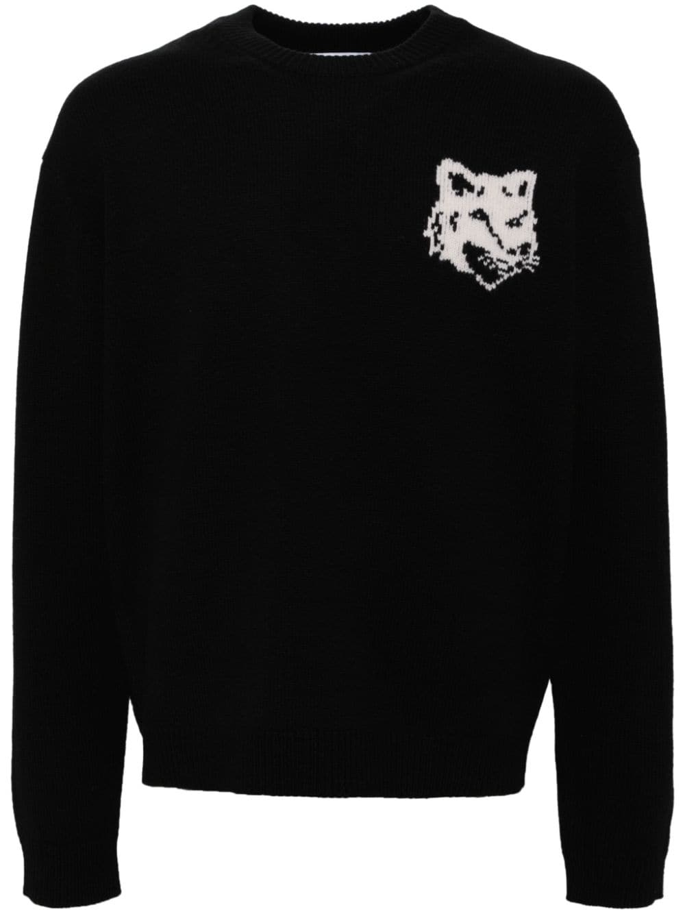 Maison Kitsuné MAISON KITSUNE' Sweaters Black wool jumper