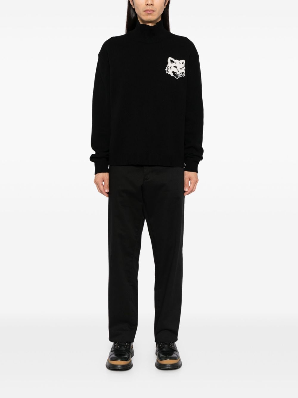 Maison Kitsuné MAISON KITSUNE' Sweaters Black wool jumper