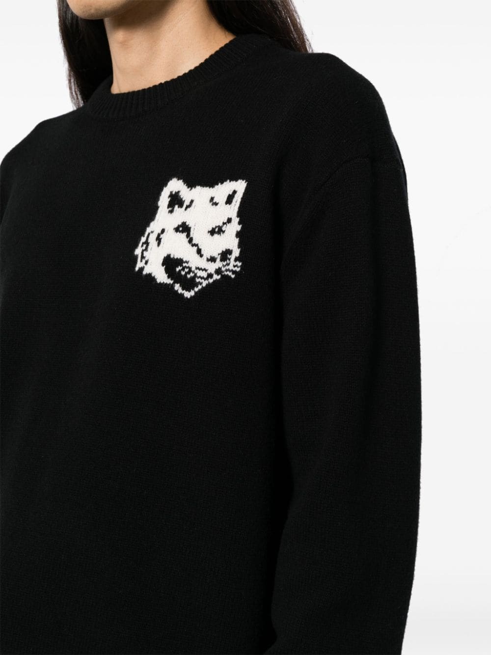 Maison Kitsuné MAISON KITSUNE' Sweaters Black wool jumper
