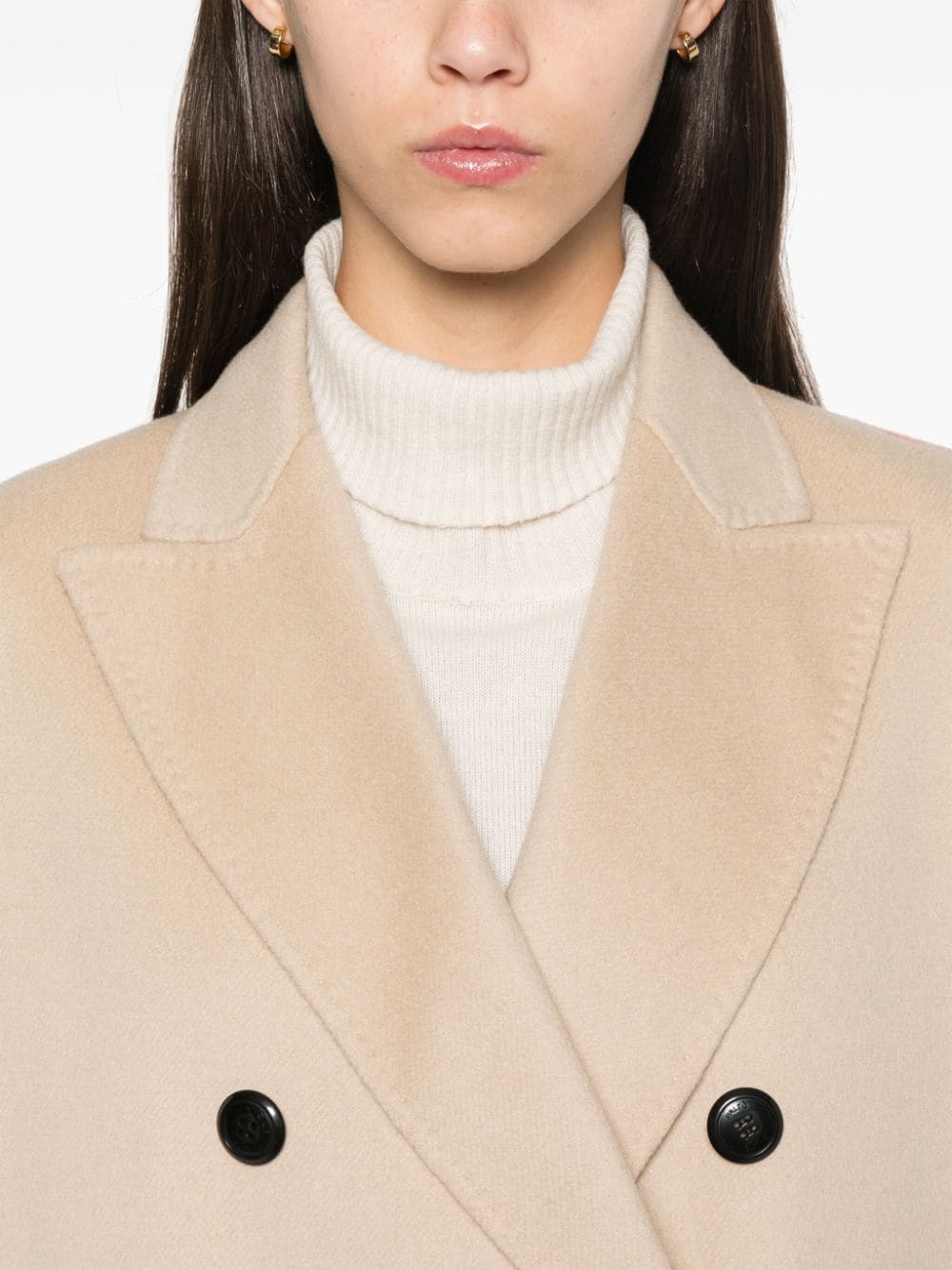Paltò Coats Beige wool blend double-breasted