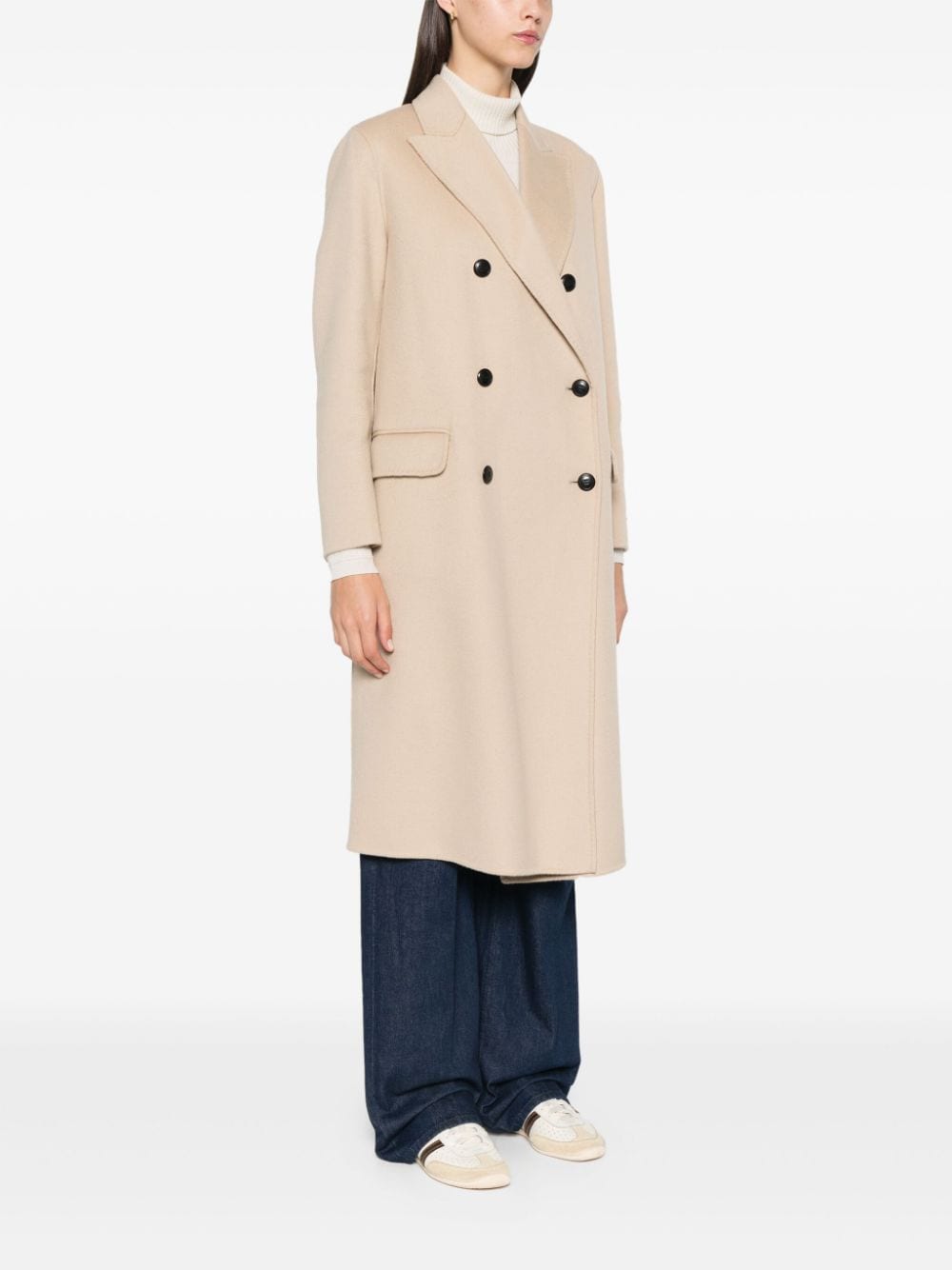 Paltò Coats Beige wool blend double-breasted