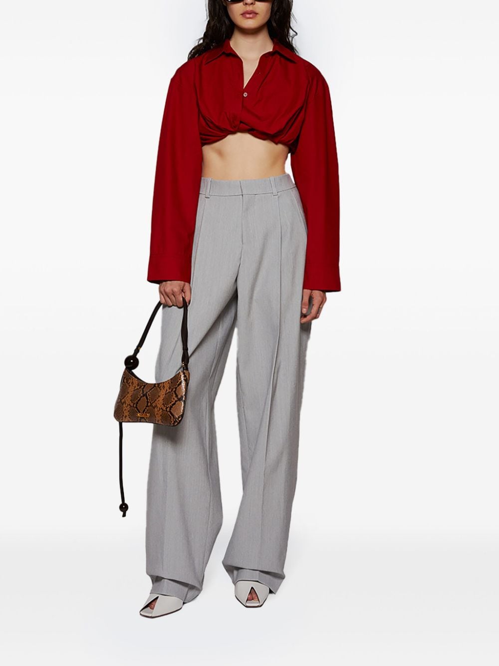 JACQUEMUS Shirts Red cotton poplin
