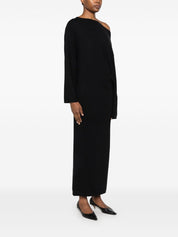 HERSKIND Dresses Black merino wool off-shoulder