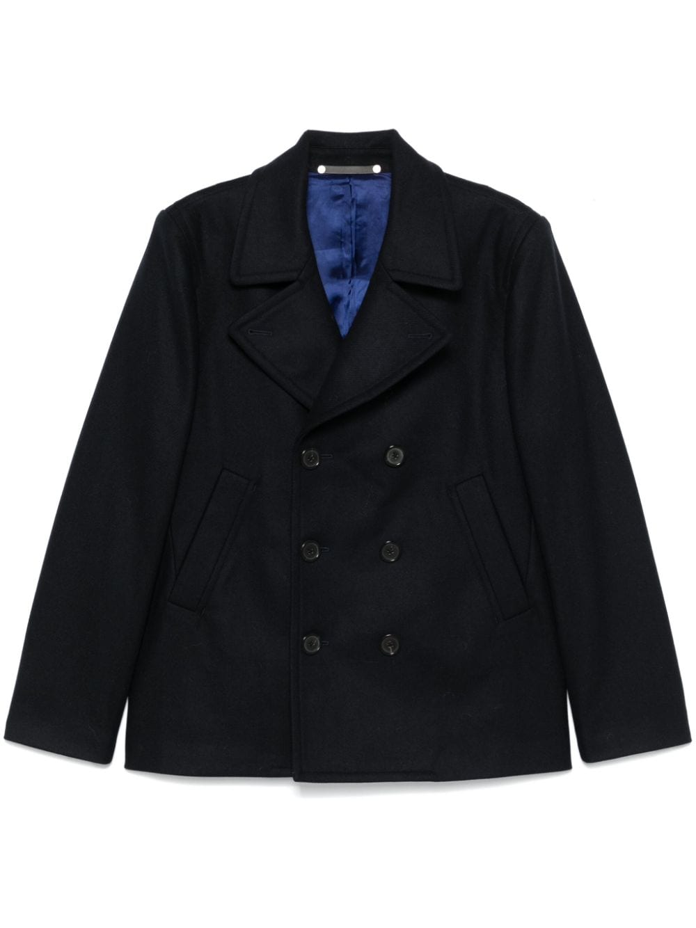 Paul Smith Coats Blue wool-cashmere double-breasted coat