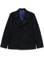 Paul Smith Coats Blue wool-cashmere double-breasted coat