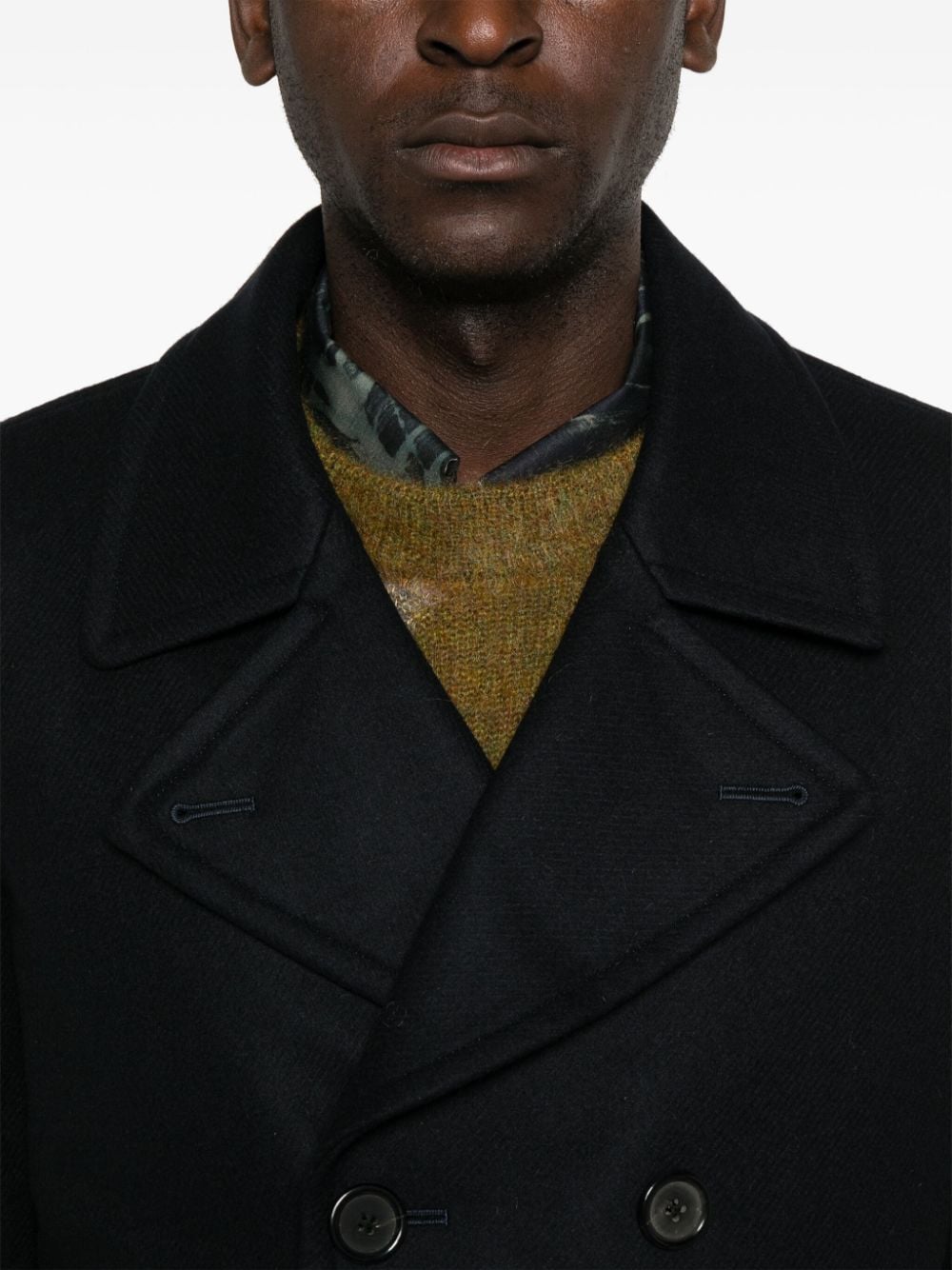 Paul Smith Coats Blue wool-cashmere double-breasted coat