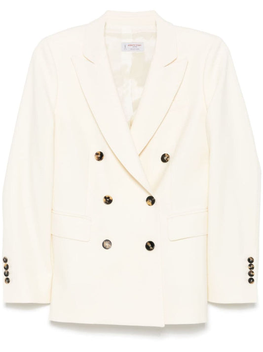 Alberto Biani White Virgin Wool Blend Jacket