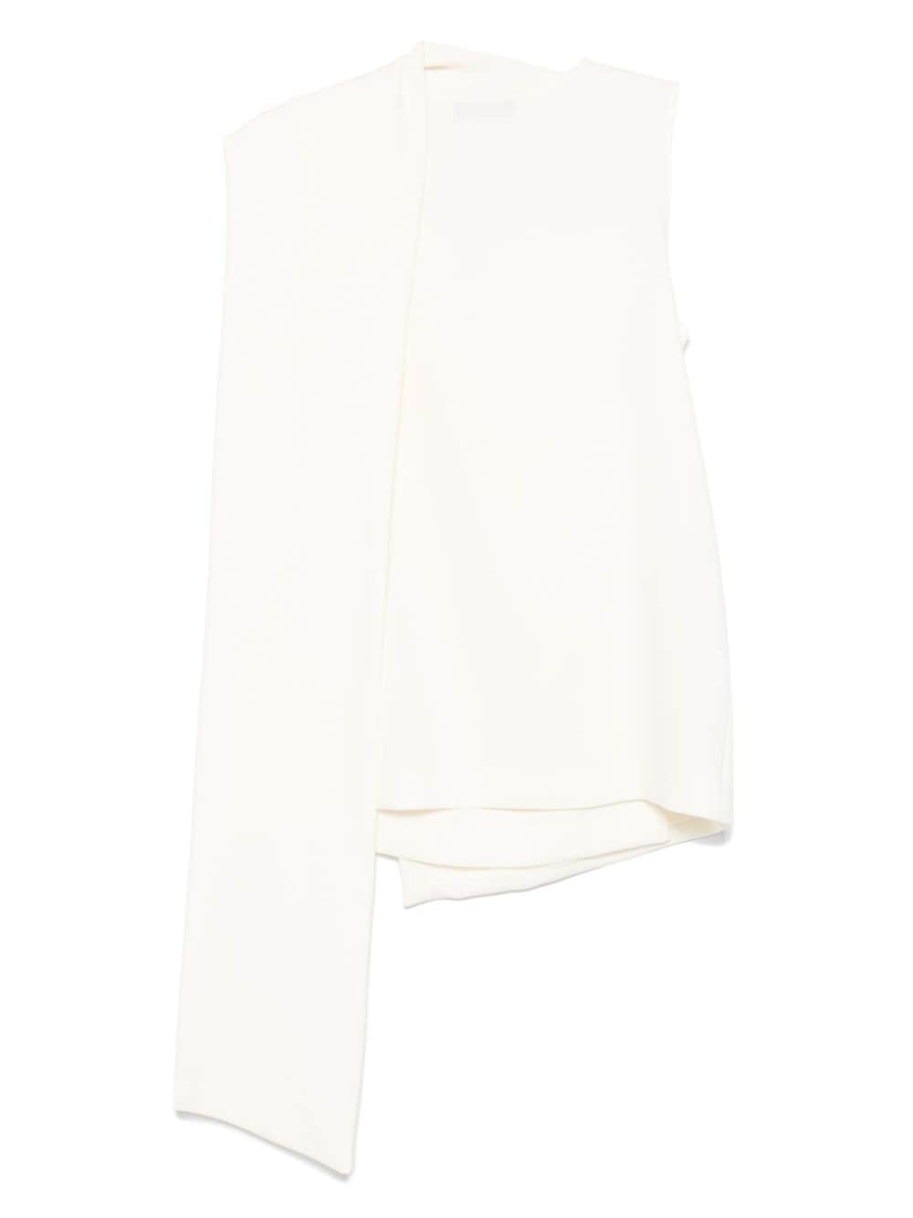 Alberto Biani Top White crepe wrap style