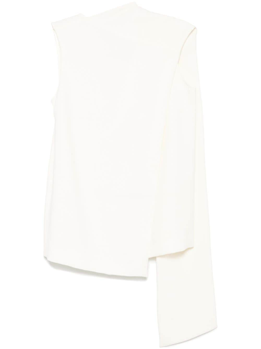 Alberto Biani Top White crepe wrap style