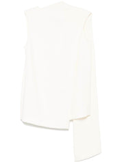 Alberto Biani Top White crepe wrap style