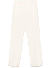 Pantalon Alberto Biani en laine vierge mélangée blanche