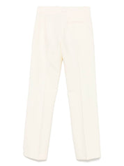 Pantalon Alberto Biani en laine vierge mélangée blanche