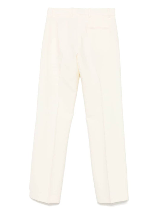 Alberto Biani Trousers in White Virgin Wool Blend
