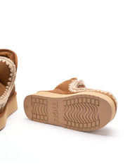 Bottes Mou en cuir marron Mini Eskimo à plateforme
