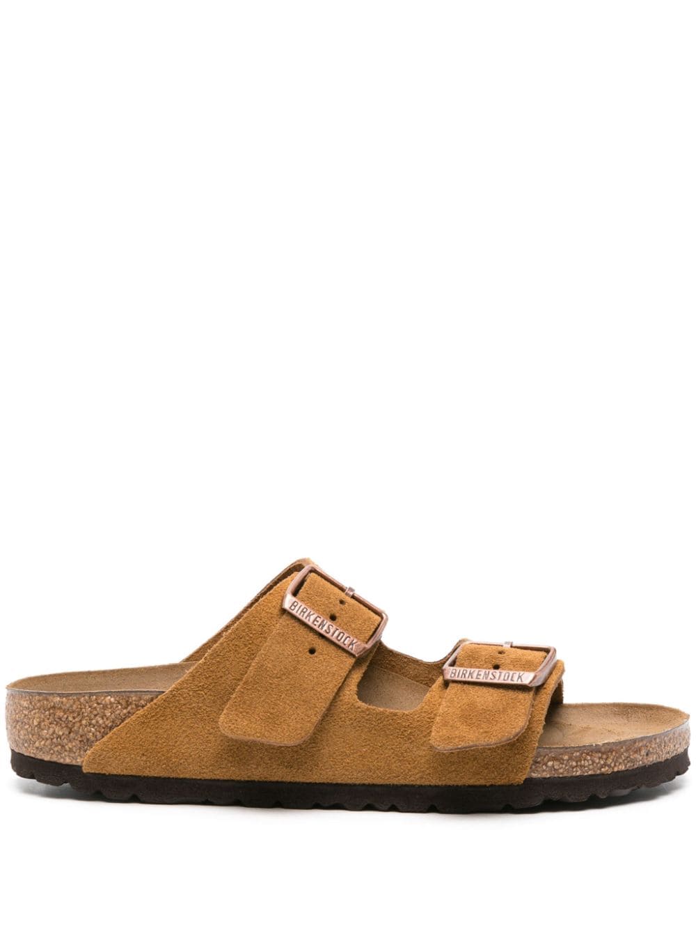 Birkenstock Sandals Leather Brown — Men’s Suede Double-Buckle