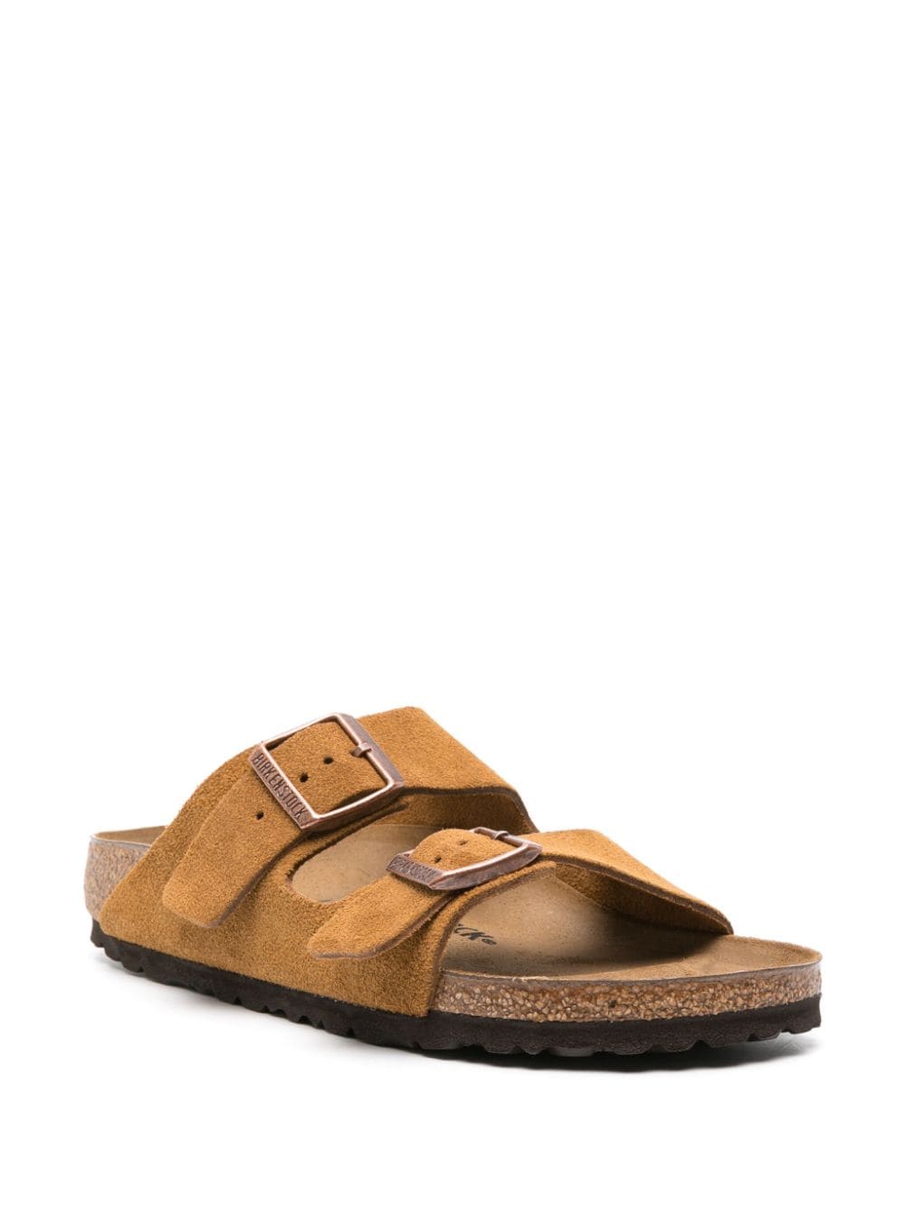 Birkenstock Sandals Leather Brown — Men’s Suede Double-Buckle