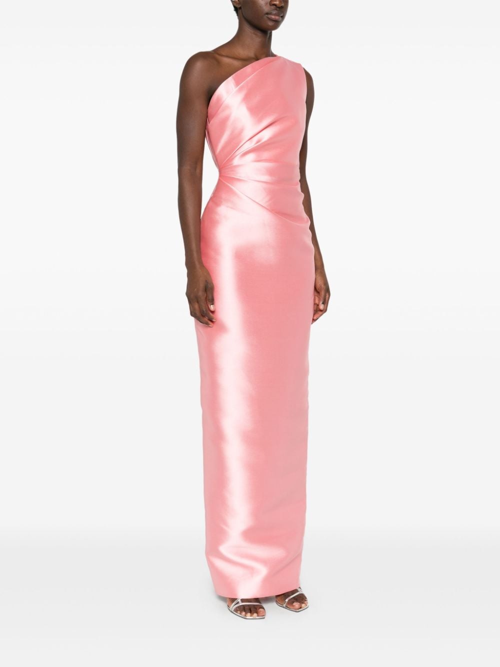 Solace London Dresses Pink one-shoulder maxi