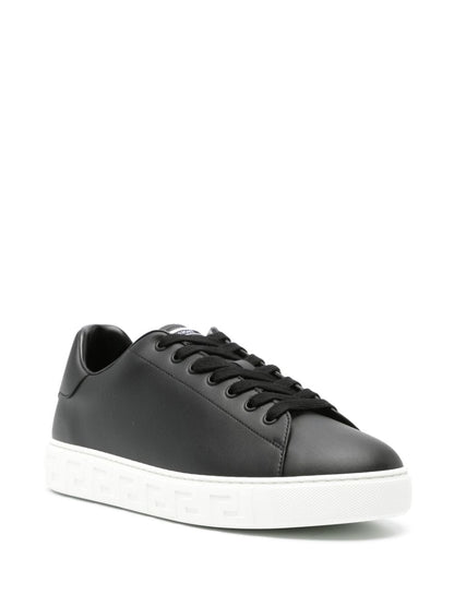 Versace Sneakers Black faux leather with Greca detail
