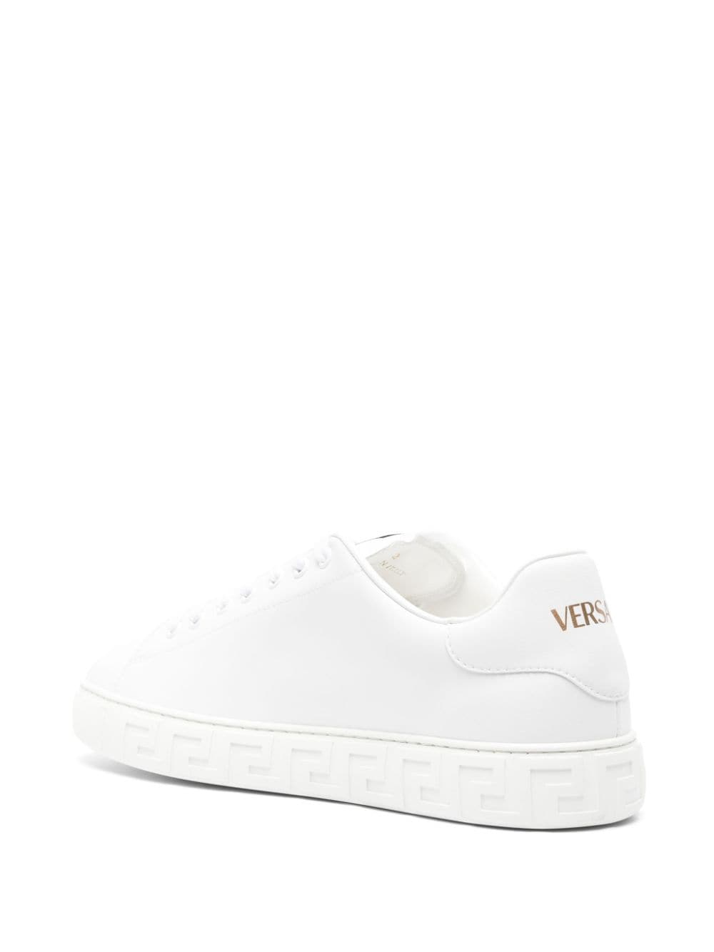 Baskets Versace blanches à lacets avec détail logo