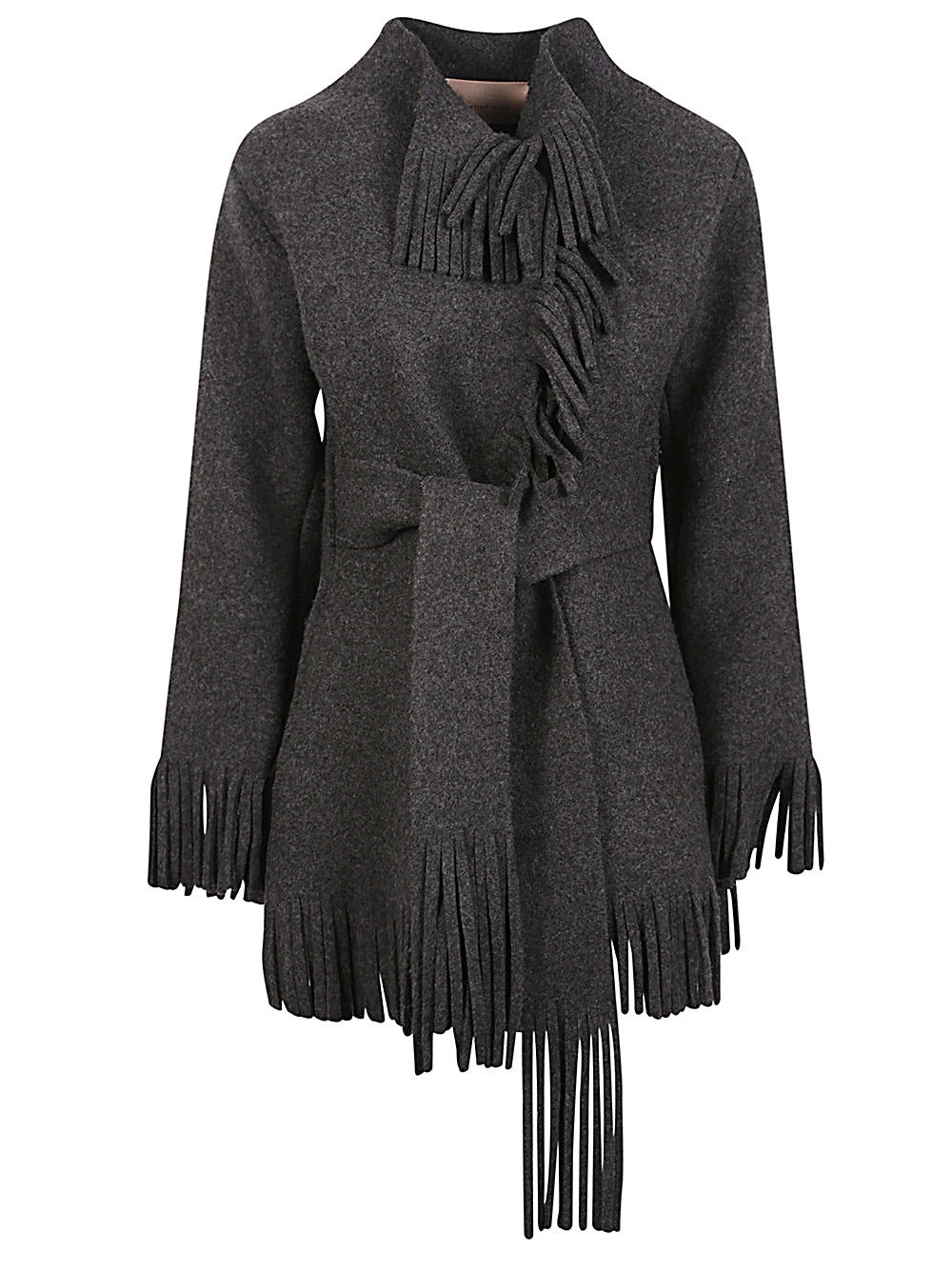 MALIN FRANKE Jackets Grey with fringed cuffs