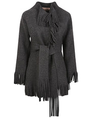 MALIN FRANKE Jackets Grey with fringed cuffs