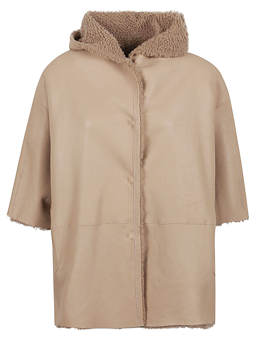 Enes ENES Jackets Camel poncho jacket