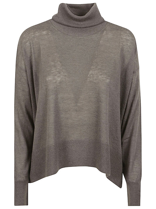 CT PLAGE Sweaters — Turtleneck Khaki Sweater