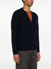 Blue Fox Head Wool Cardigan — Maison Kitsuné