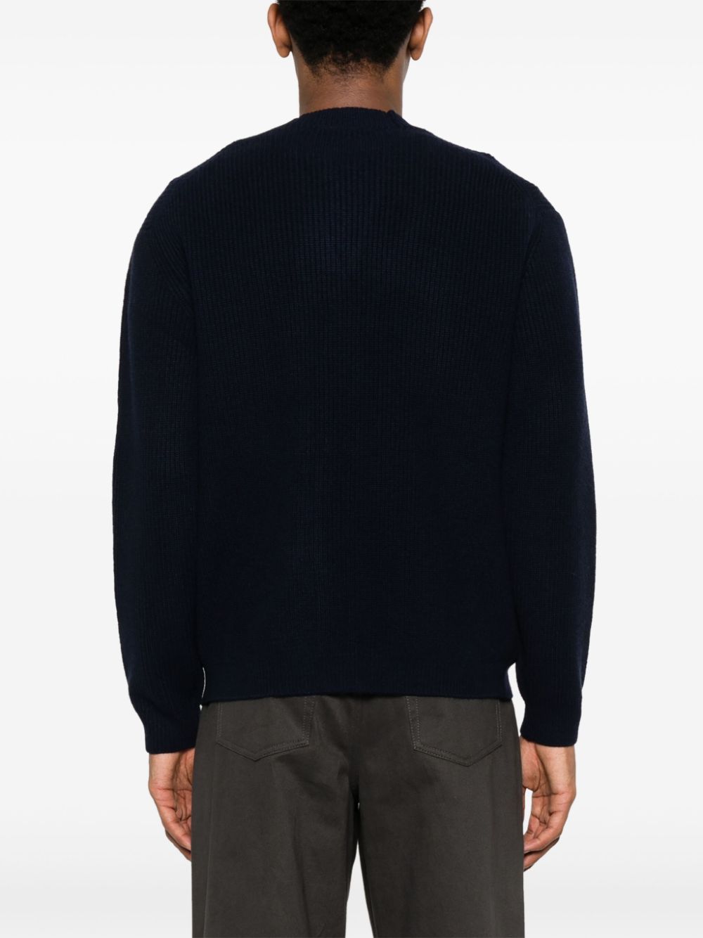 Blue Fox Head Wool Cardigan — Maison Kitsuné