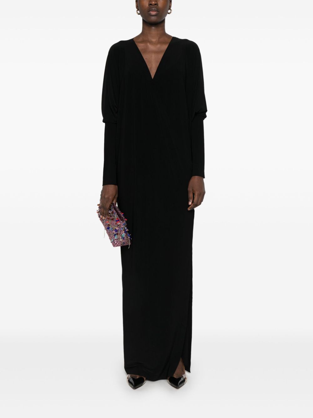 Norma Kamali Dresses Black stretch-jersey wrap style