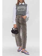 Pulls Ganni en maille côtelée grise