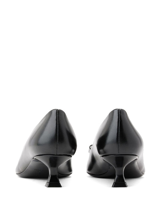 Ferragamo Black Calf Leather High Heel — New Vara Elegance