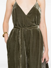 Gold Hawk Dresses Green velvet palazzo