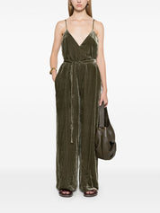 Gold Hawk Dresses Green velvet palazzo
