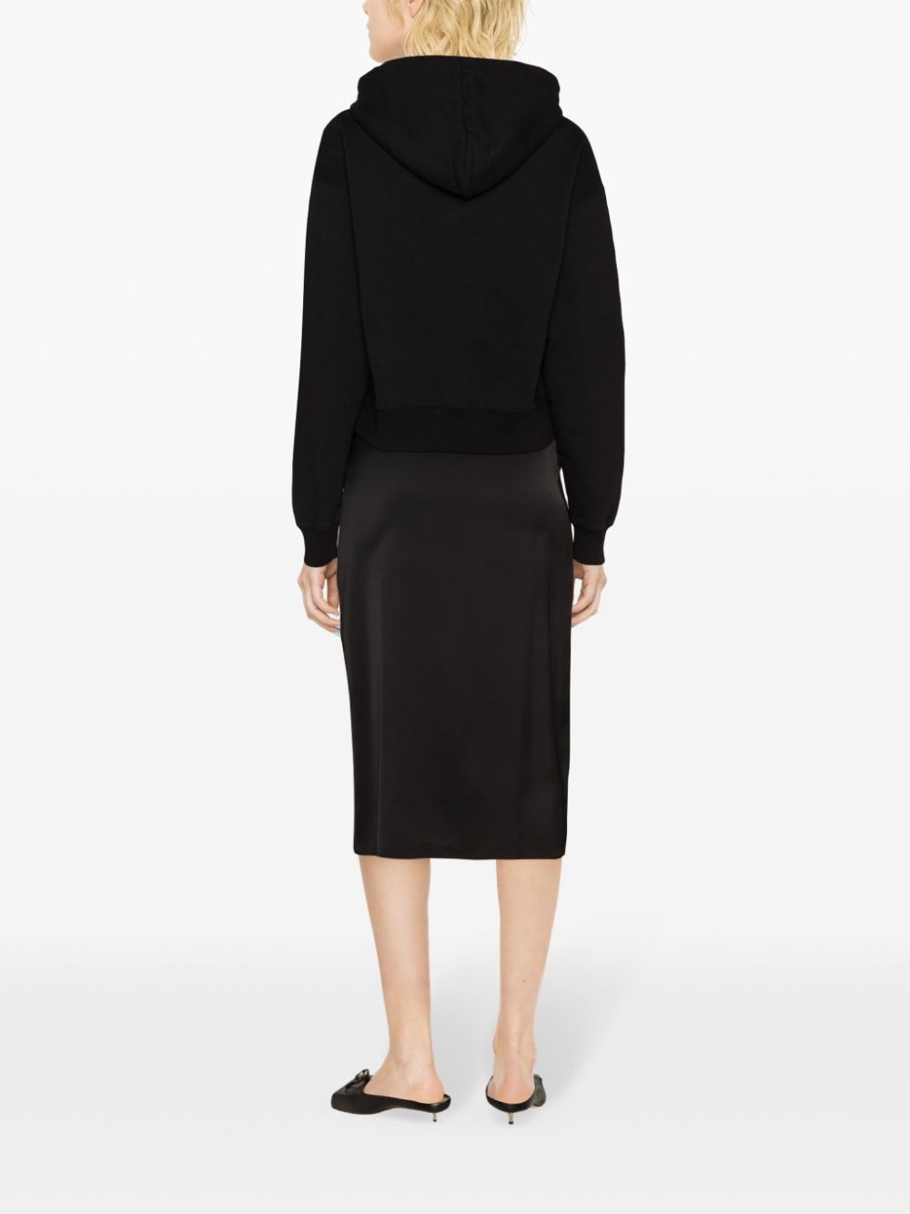 Jacquemus Sweaters Black cotton cropped hoodie
