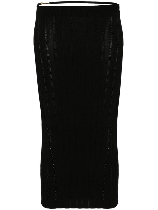 Black Ribbed Knit Pencil Skirt — Jacquemus