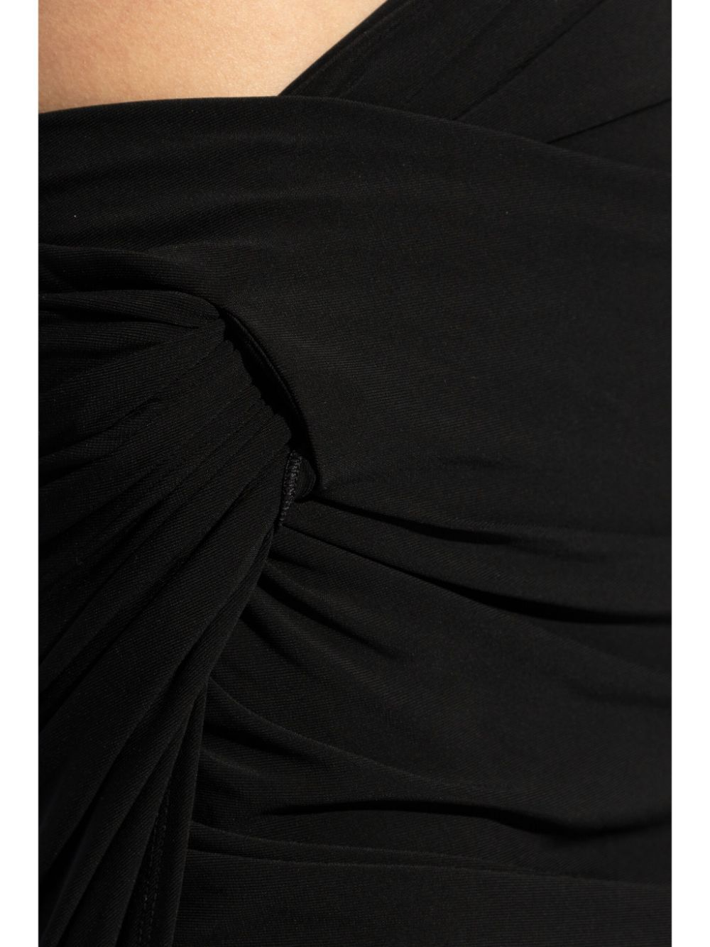 JACQUEMUS Black Skirts — Draped High‑Waist Mini