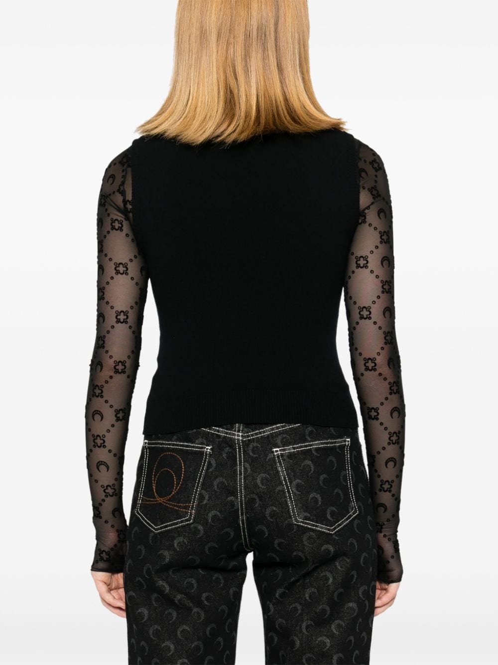 Marine Serre Sweaters Black fine knit