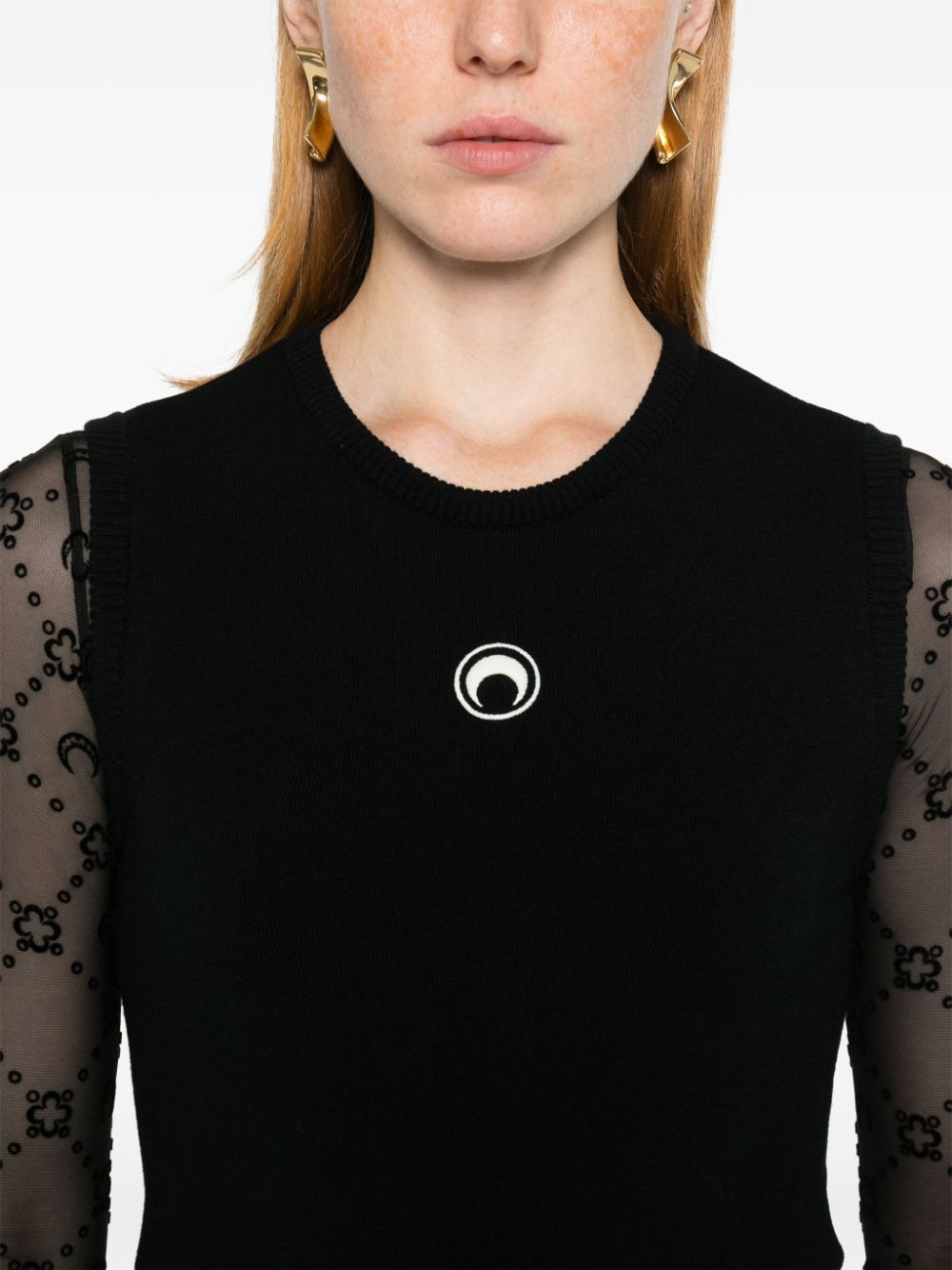 Marine Serre Sweaters Black fine knit