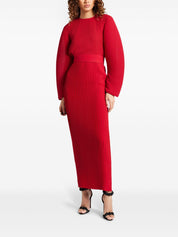 Solace London Dresses Red plissé belted style